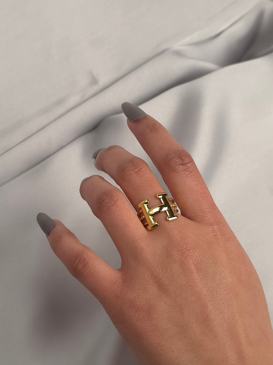 Alphabet Gold Bold Ring