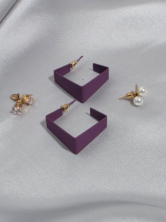 Amethyst Frame Earrings Set