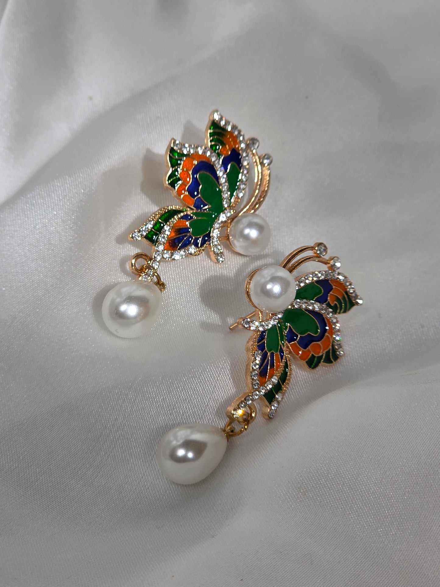 Vibrant Flutter Enamel Drops Earring