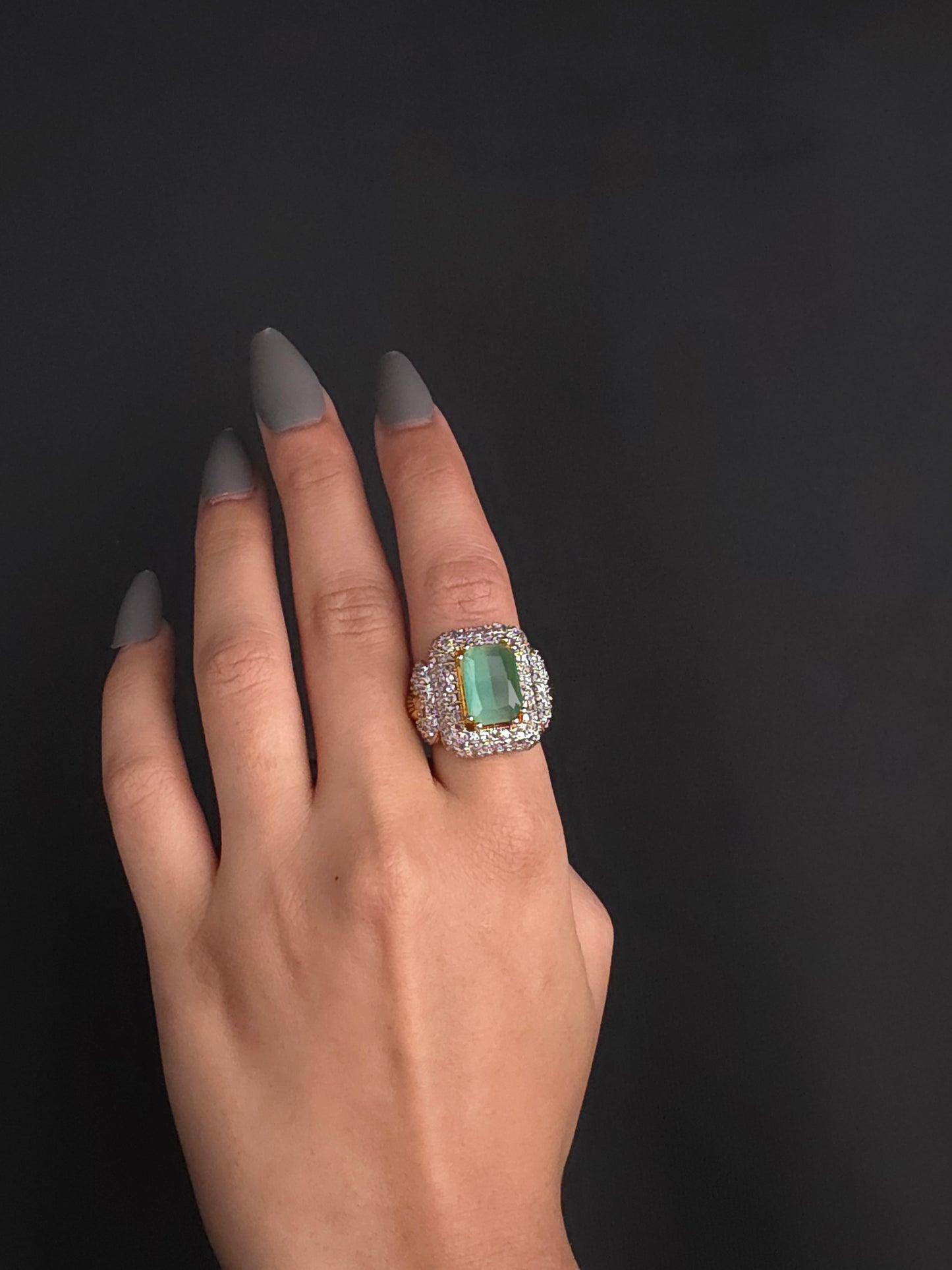 Imperial Emerald Halo Ring