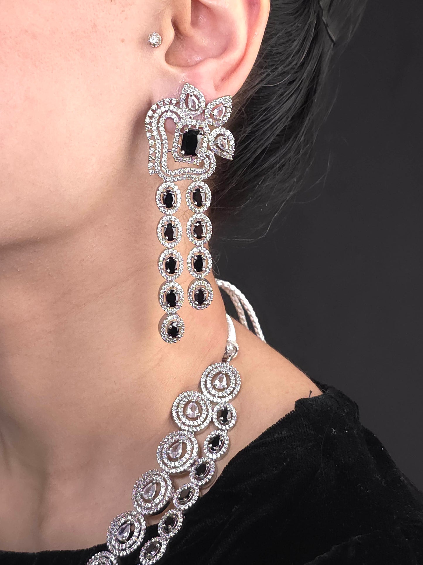 Majestic CZ Double-Layer Long Necklace