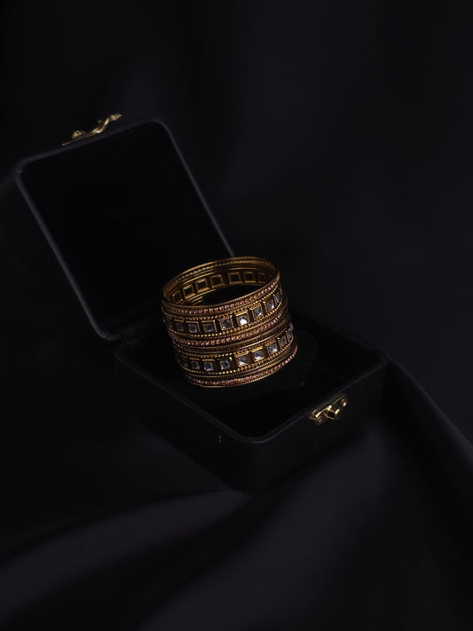 Squares Kundan Bangles