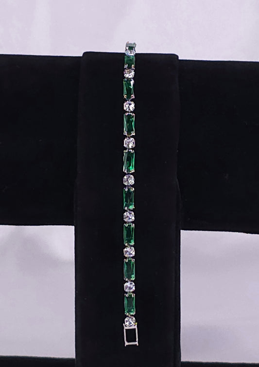Emerald and Crystal Bracelet