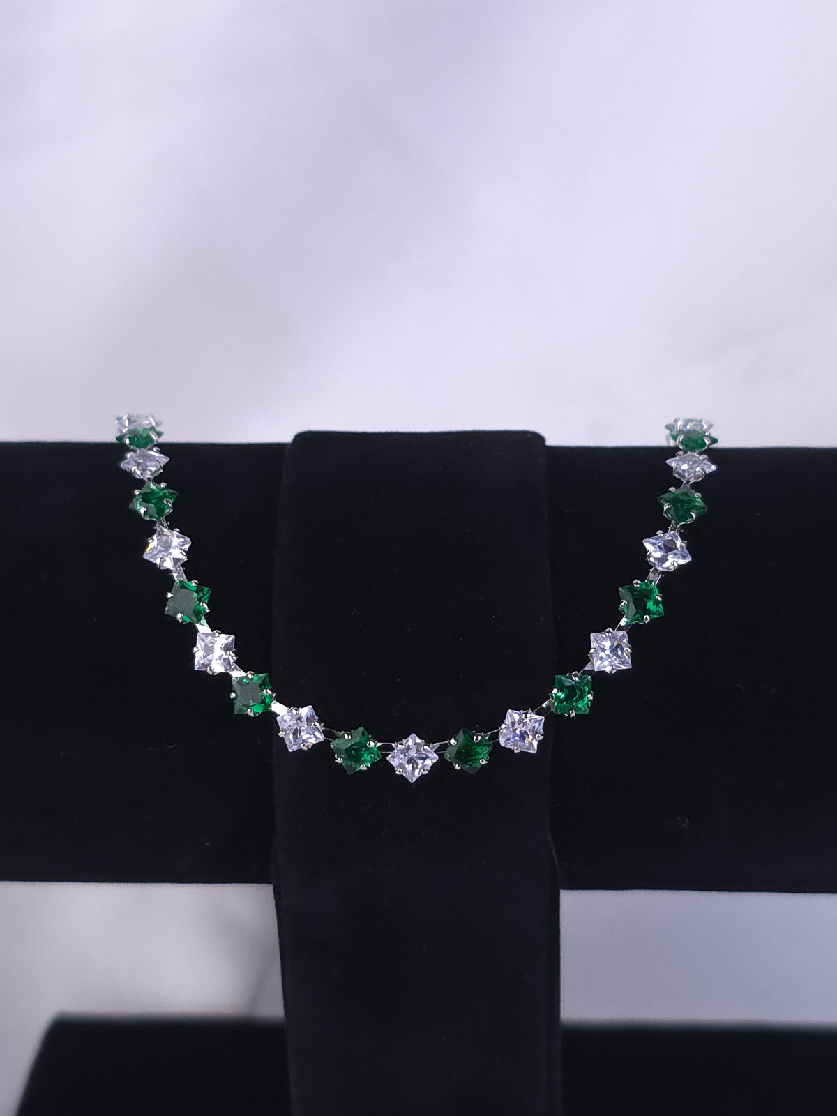 Alternating Squares Crystal Bracelet