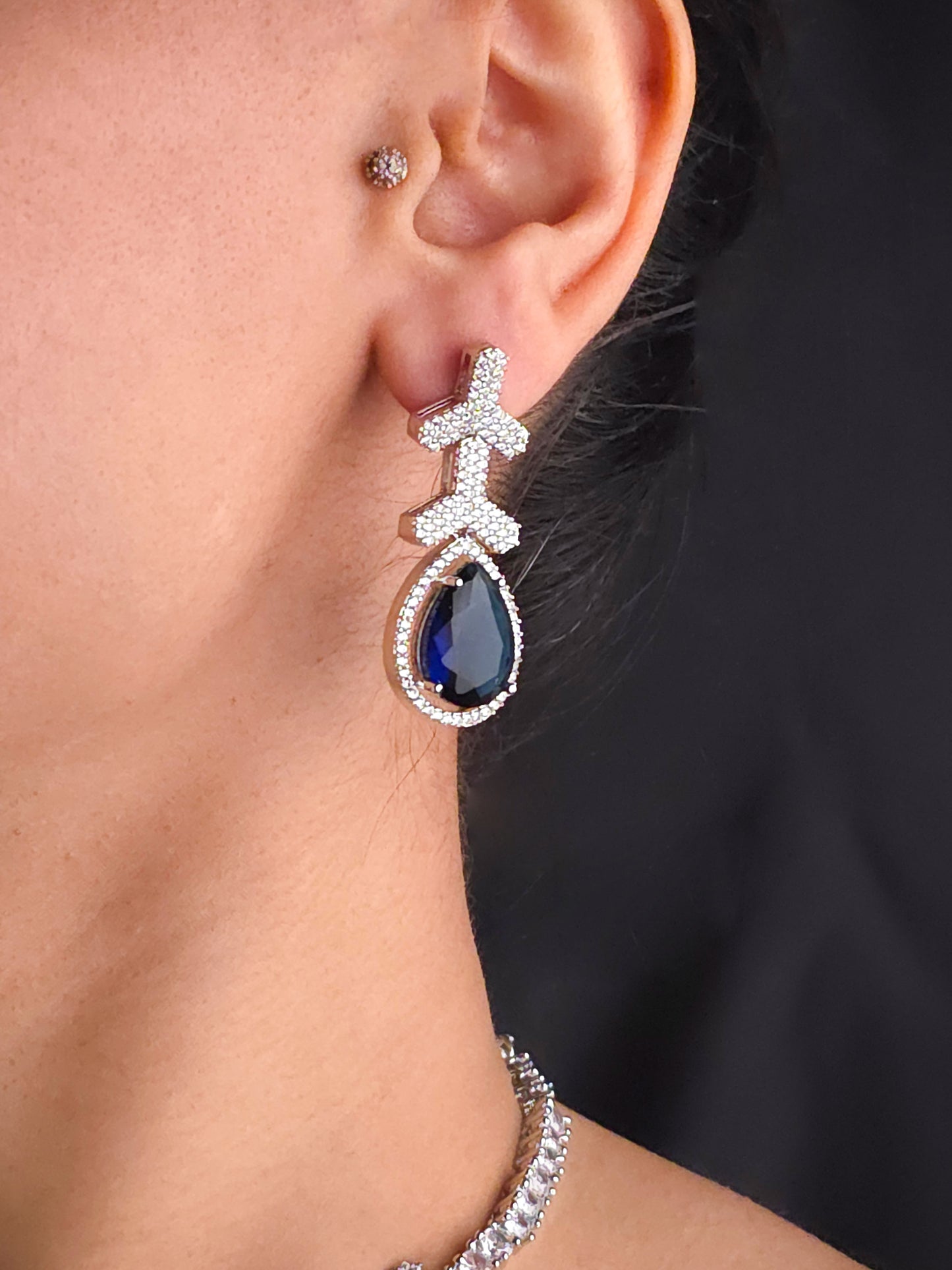 Sapphire Tear Drop Set