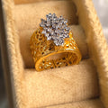 Diamond Cut Gold Plated Adjustable Ring