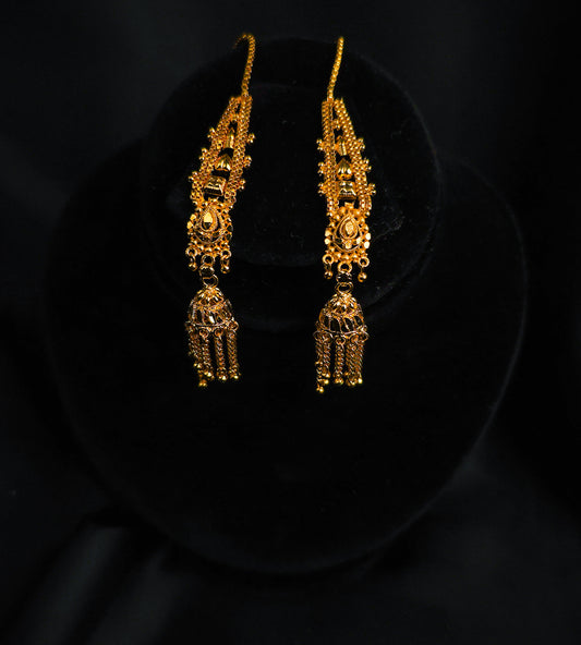 Sunehri Tassel Drops Jhumkas
