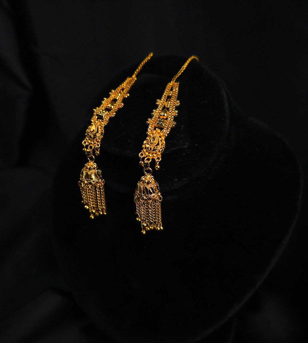 Sunehri Tassel Drops Jhumkas