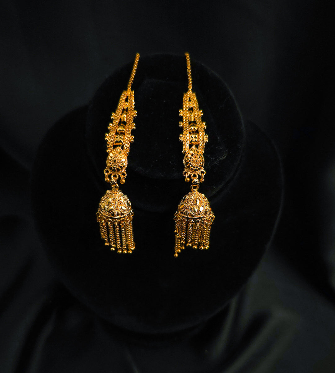 Sunehri Tassel Drops Jhumkas