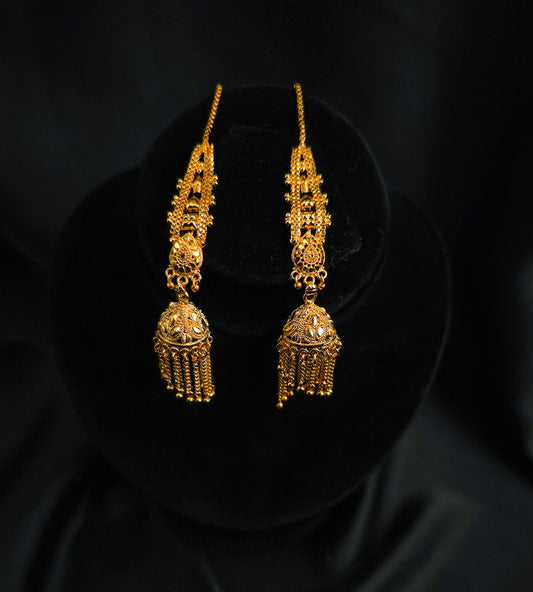 Sunehri Tassel Drops Jhumkas