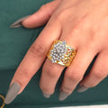 Diamond Cut Gold Plated Adjustable Ring