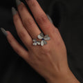 Pave  Dual Floral  Ring