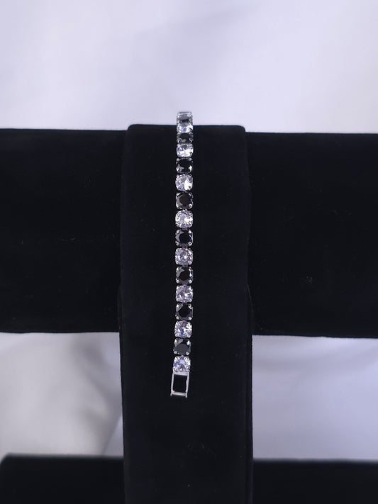 Black & White Round Crystal Bracelet