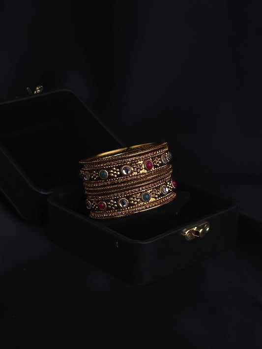 Temple Style Kundan Bangles