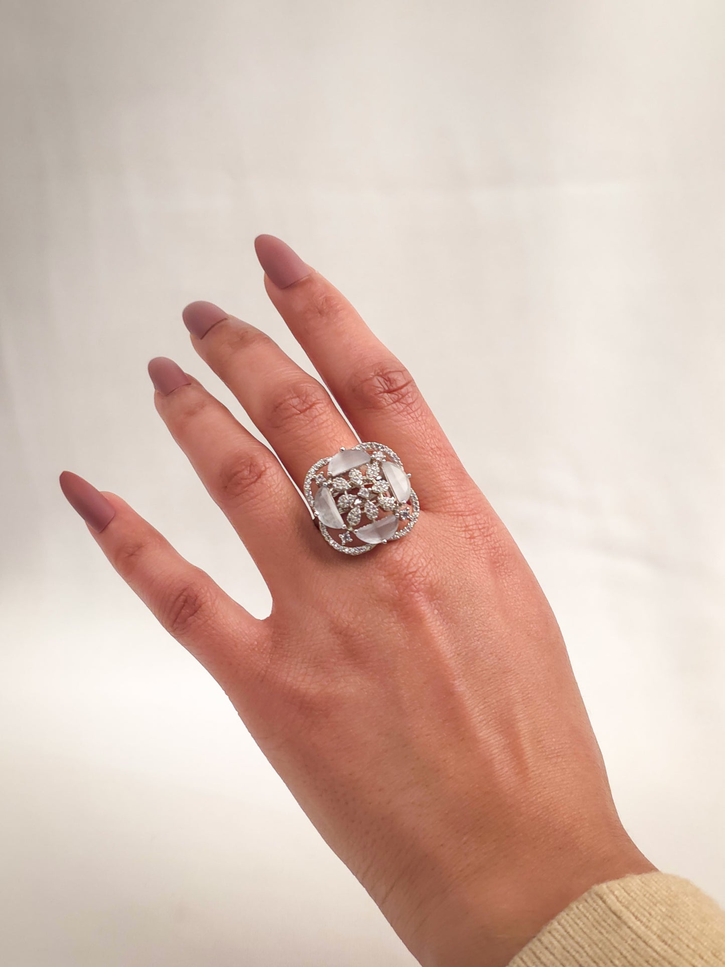 Petal Radiance Zircon Ring