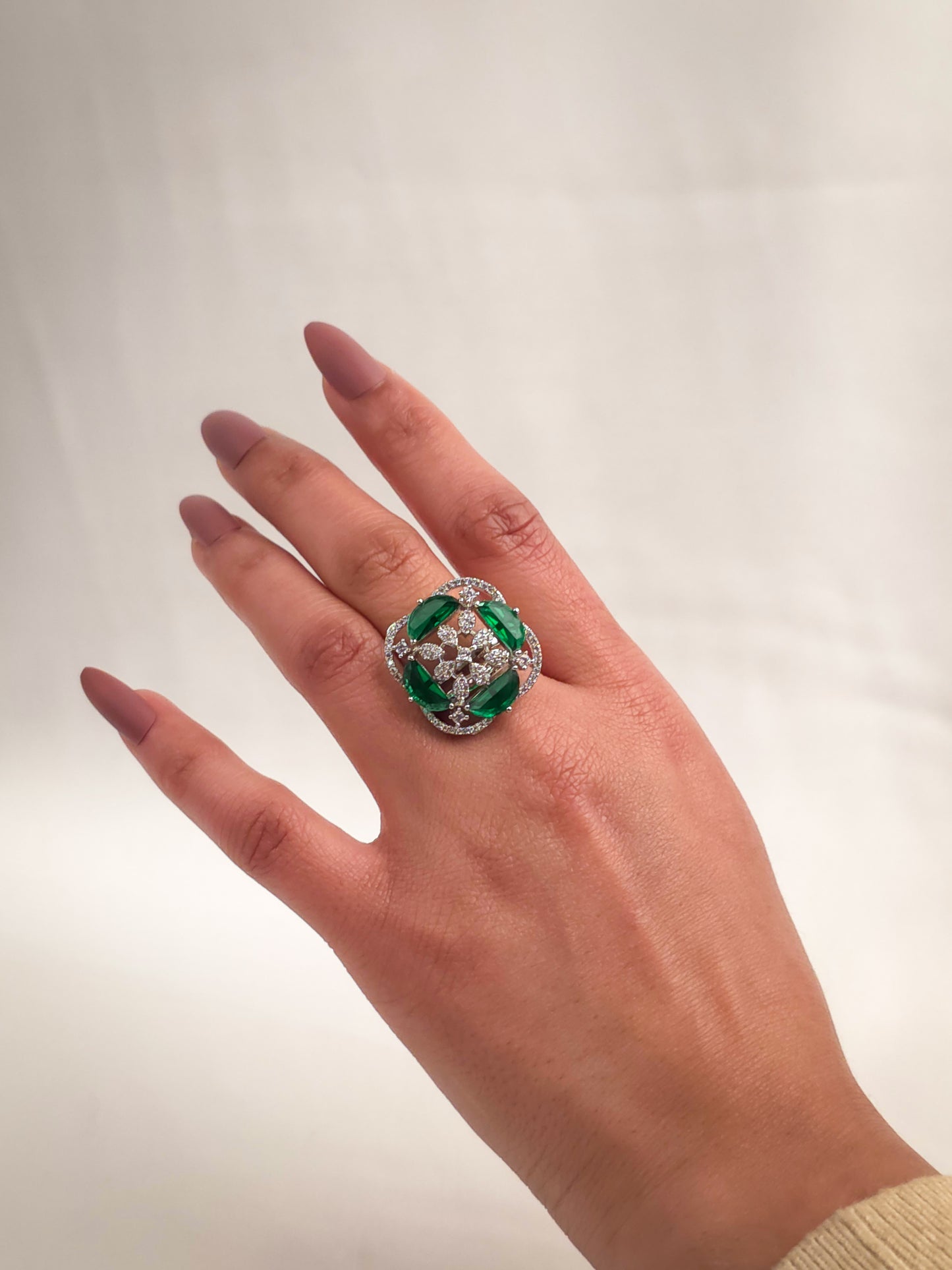 Petal Radiance Zircon Ring