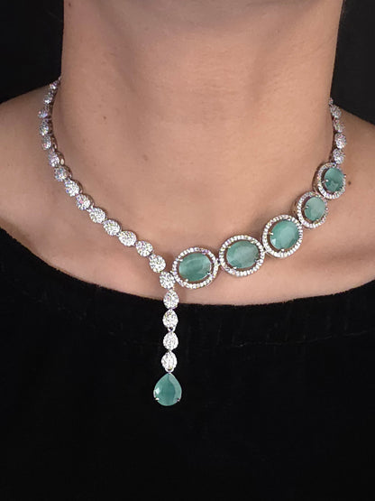 Noor-E-Ratan Mint Gemstone Necklace
