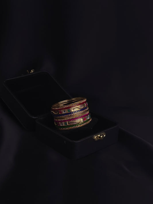 Vibrant Squares Kundan Bangles