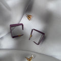 Amethyst Frame Earrings Set