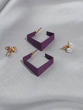 Amethyst Frame Earrings Set