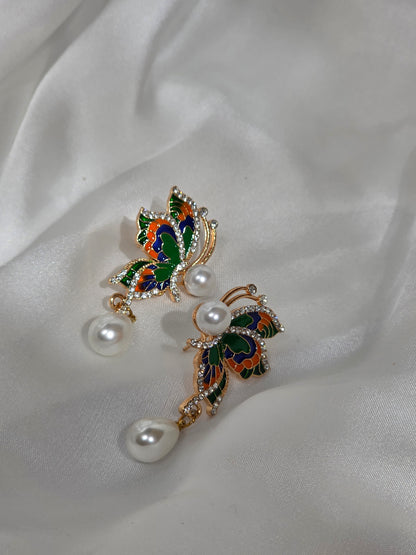 Vibrant Flutter Enamel Drops Earring
