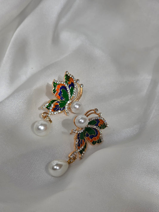 Vibrant Flutter Enamel Drops Earring