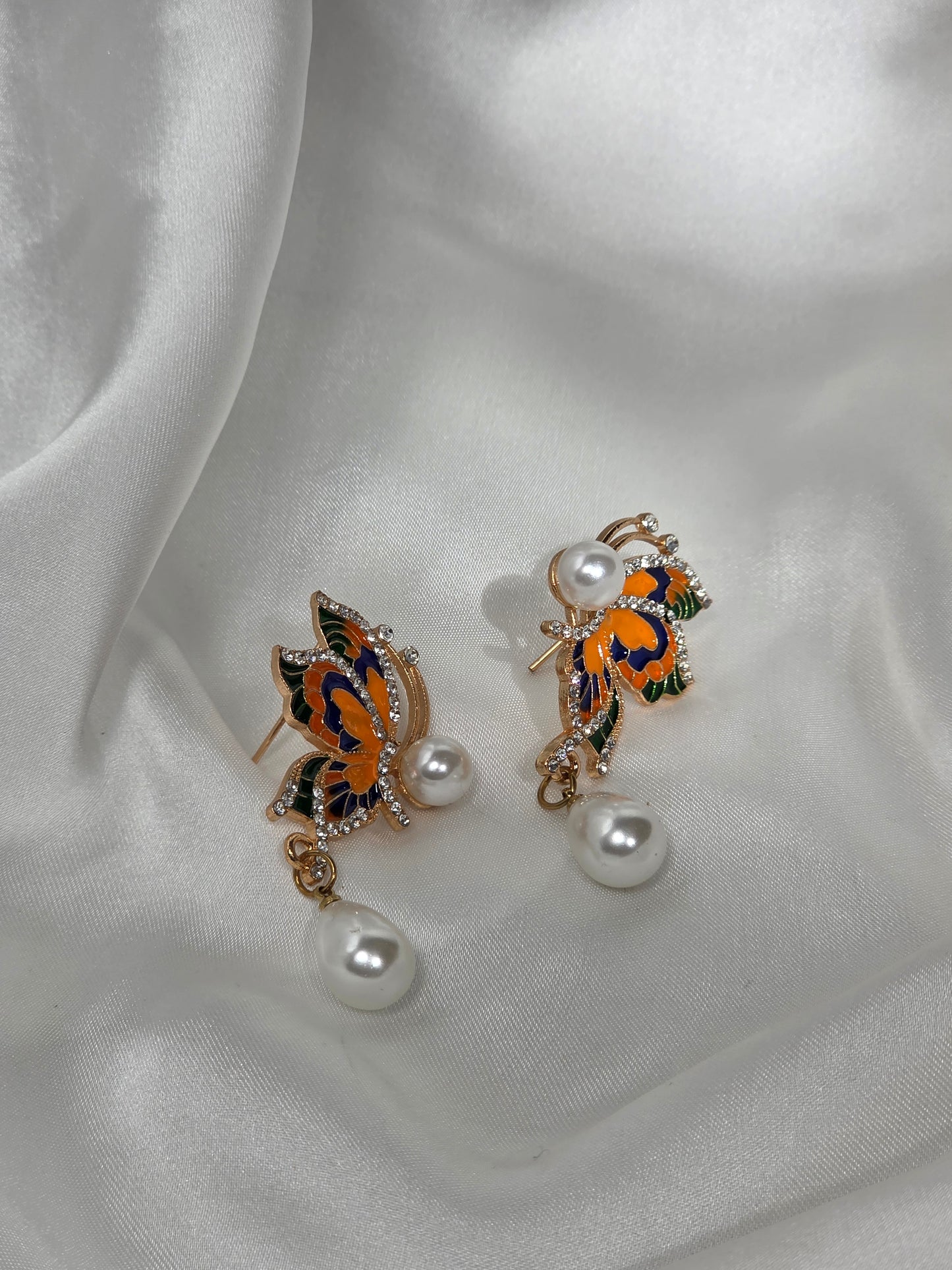 Vibrant Flutter Enamel Drops Earring