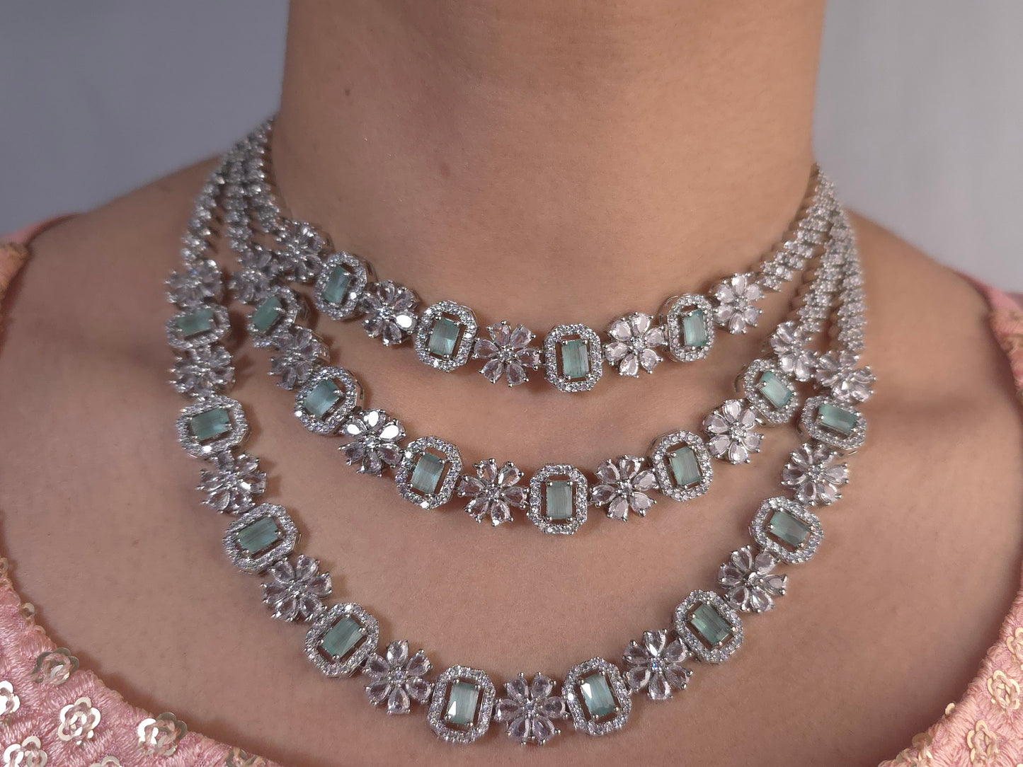 The Mint Frost Tiered Necklace