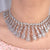 Rhodium-Plated Navy Blue Crescent Necklace