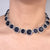 Deep Blue AD Square Necklace Set