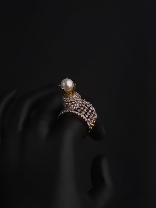 Architectural Lattice Statement Ring