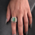 Imperial Emerald Halo  Ring