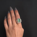 Imperial Emerald Halo  Ring