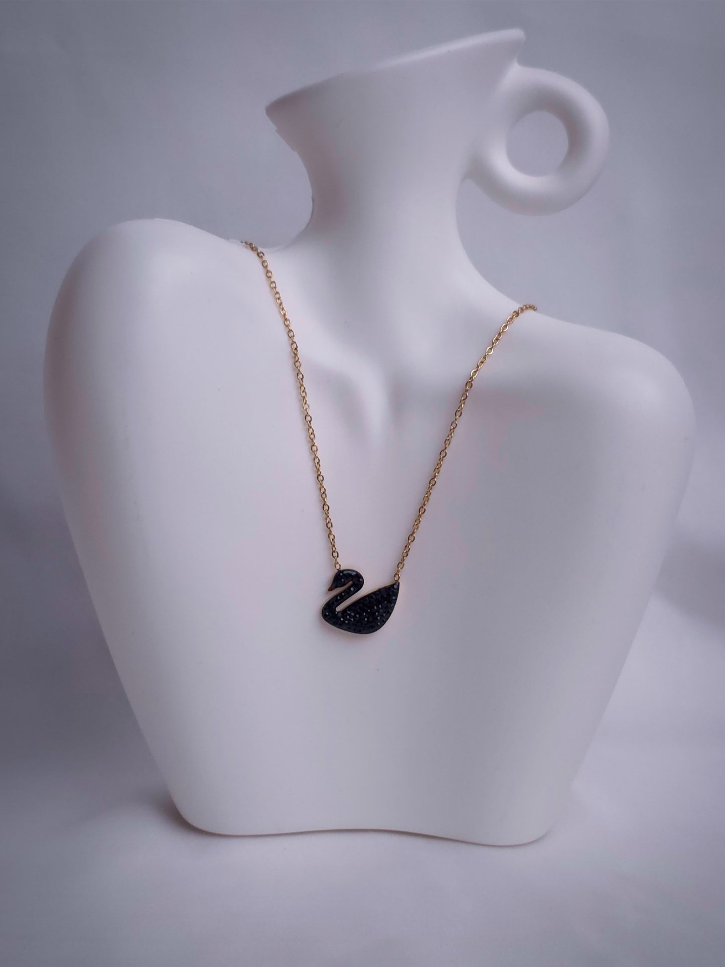 Onyx Swan Pendant