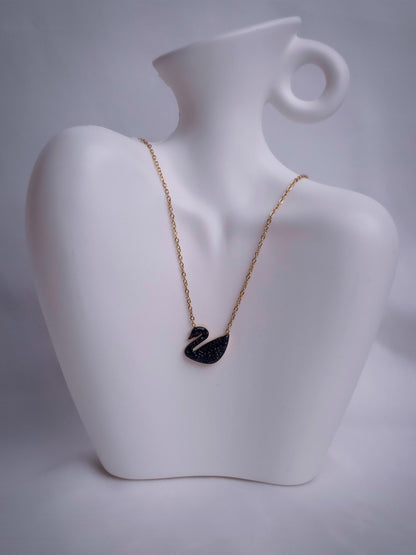 Onyx Swan Pendant