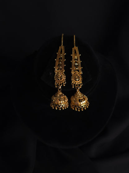 Antique Gold Drop Jhumkas