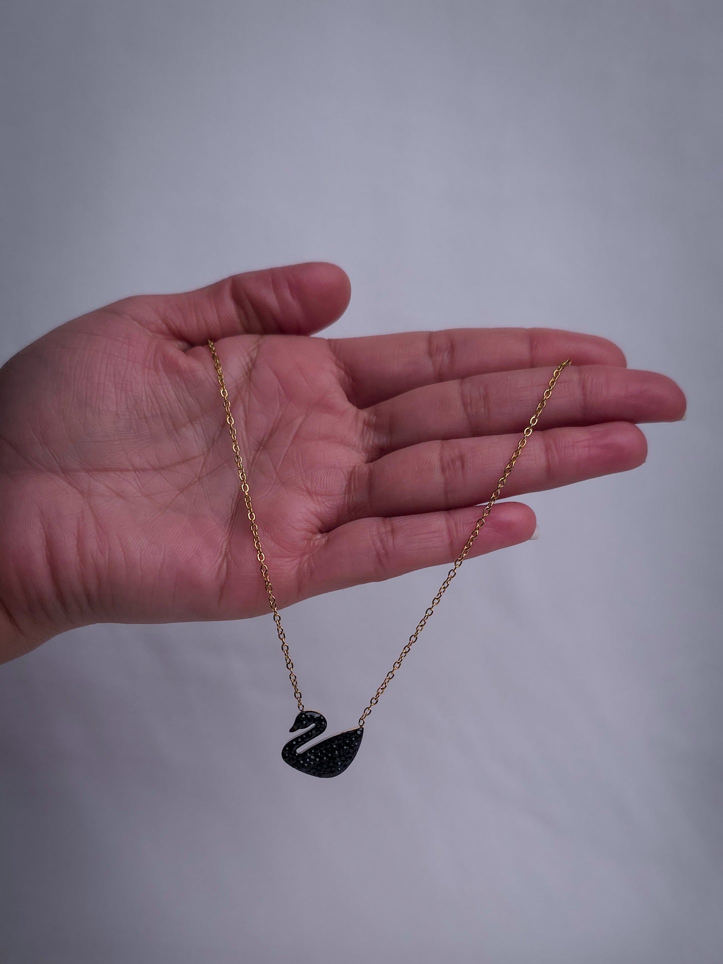 Onyx Swan Pendant