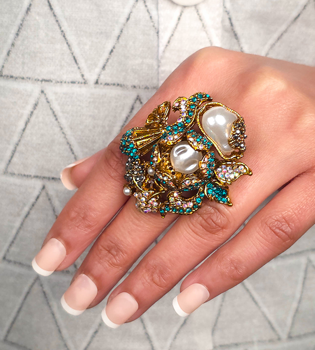 Turquoise Ottoman Pearl Ring
