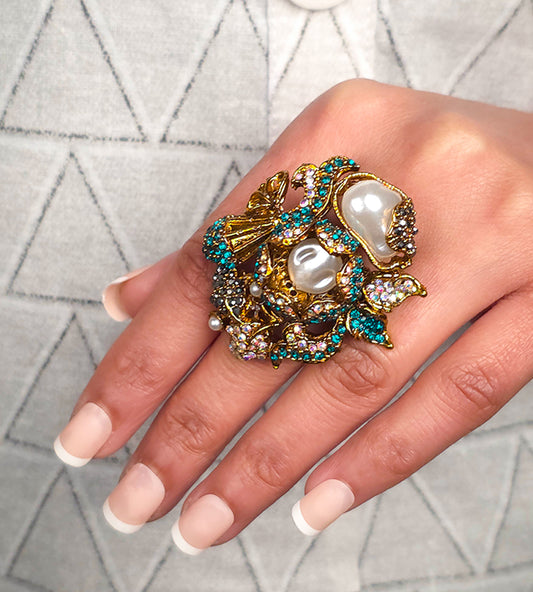 Turquoise Ottoman Pearl Ring