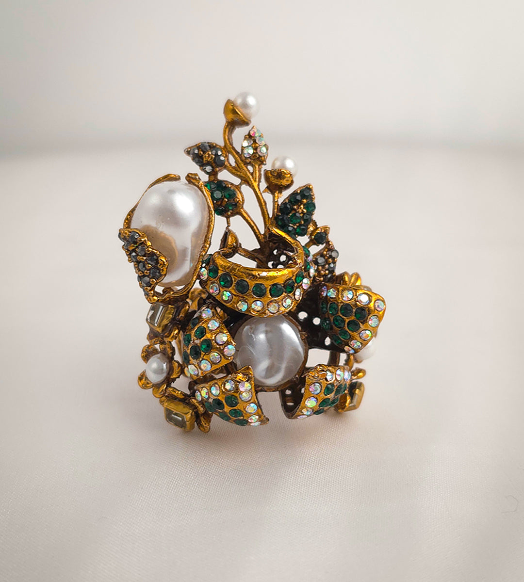 Emerald Floral Bouquet Ring