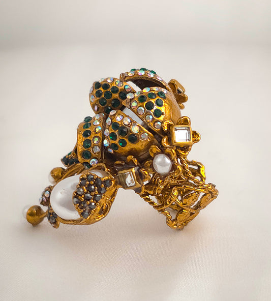 Emerald Floral Bouquet Ring