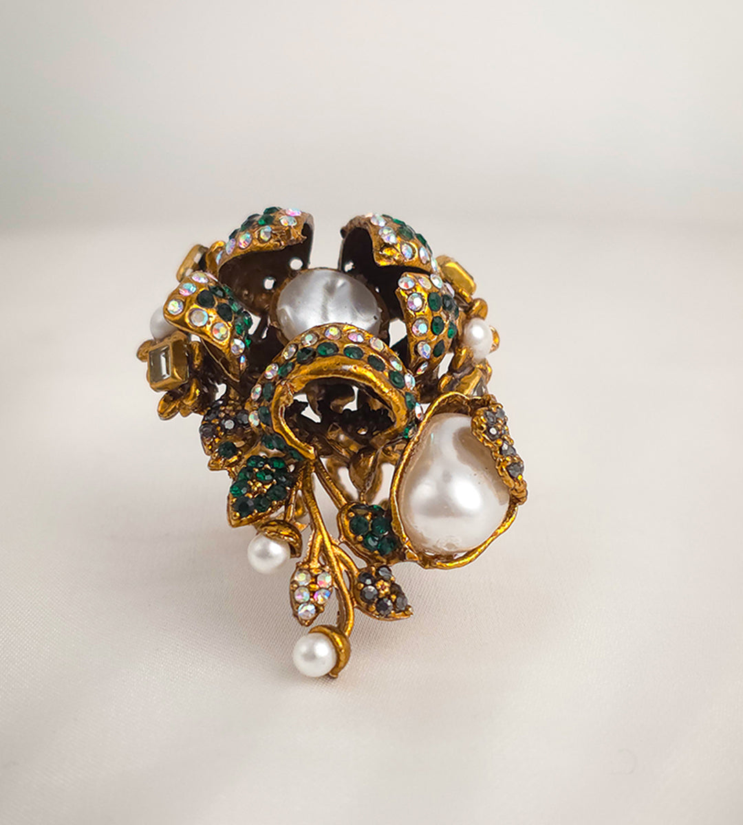 Emerald Floral Bouquet Ring