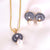 Oxidized Crystal Pearl Pendant Set