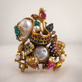 Ottoman Multicolored Floral Bouquet Ring