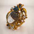 Ottoman Pearl Scrab- Blue Ring