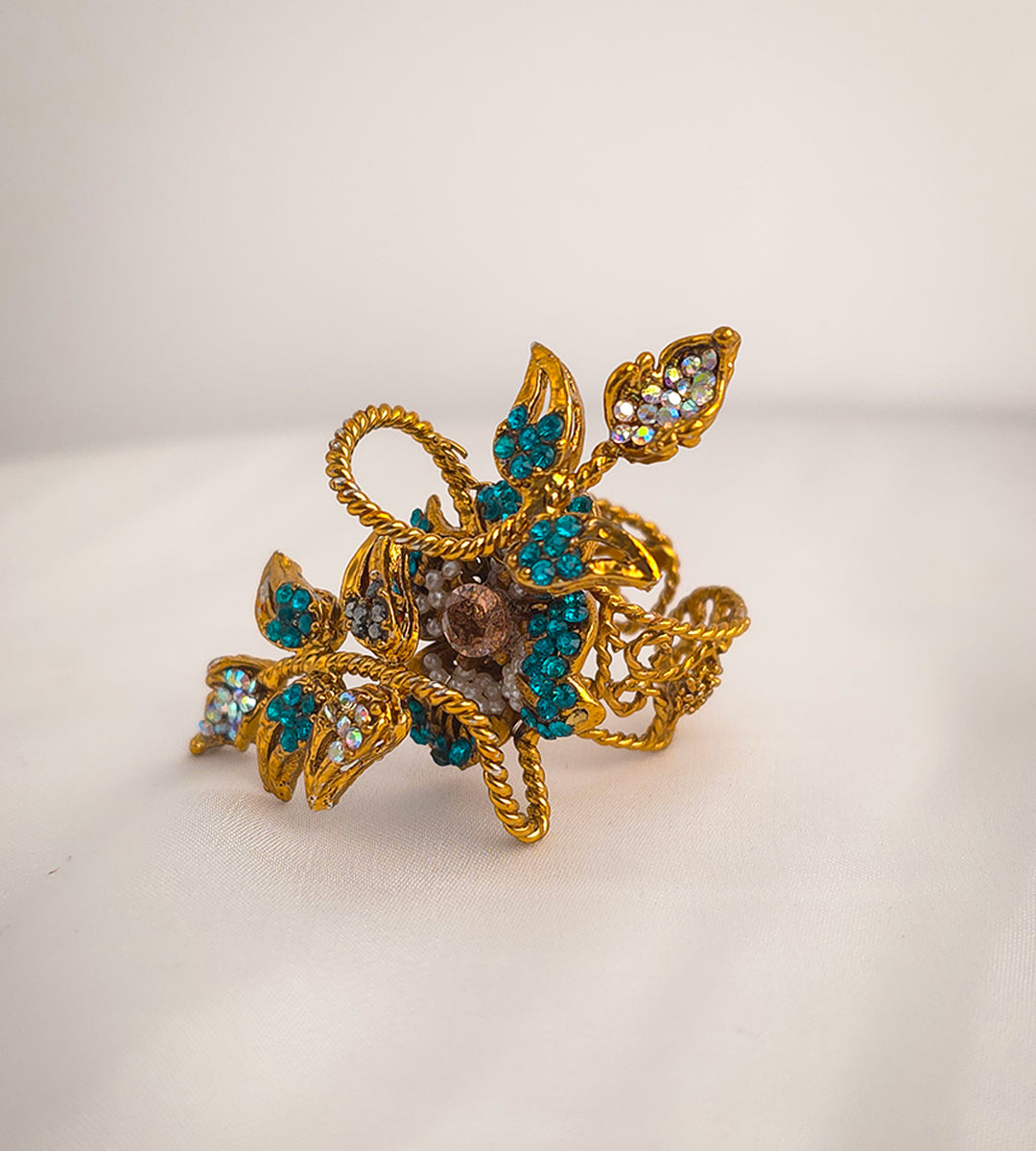 Teal Vine Statement Rring