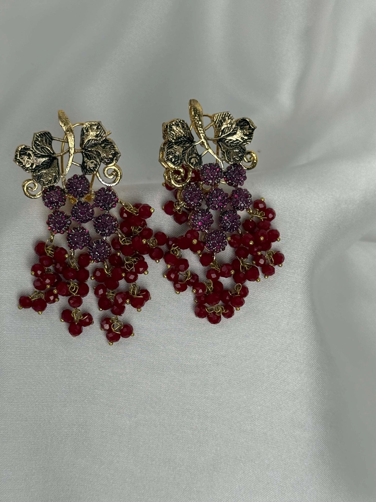 Garnet Grape Cluster Dangles