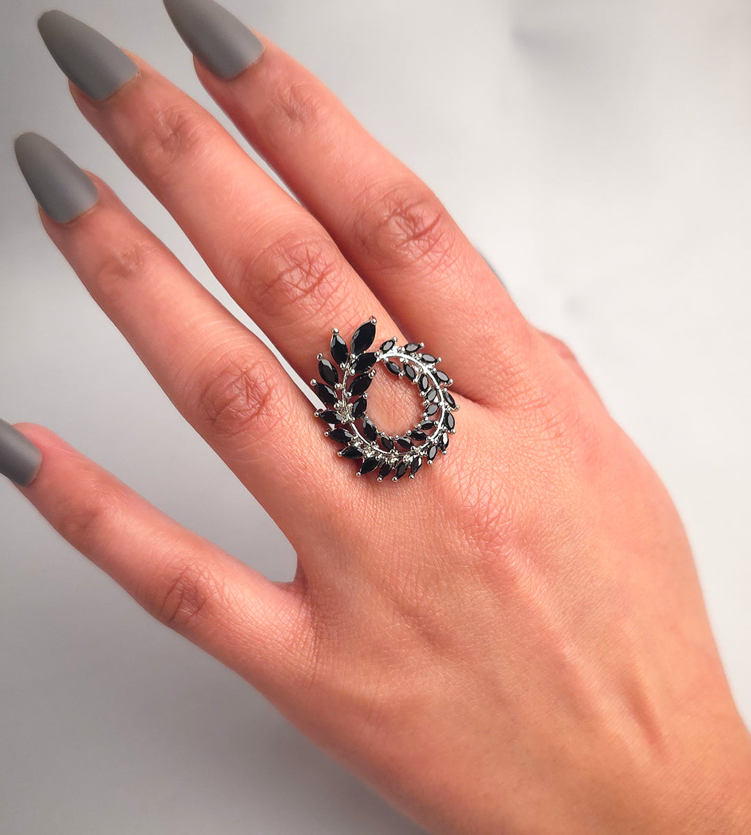 Obsidian Whirl Ring