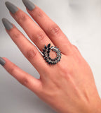 Obsidian Whirl Ring