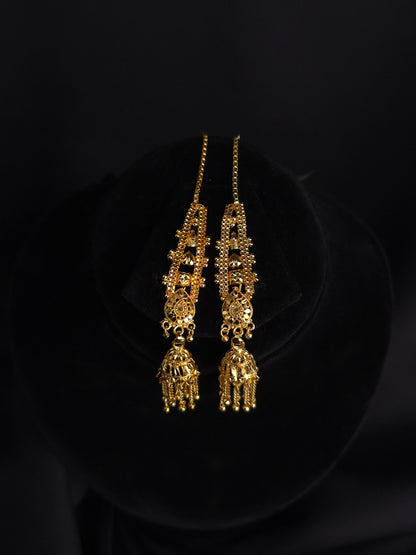 Sunehri Tassel Drops Jhumkas